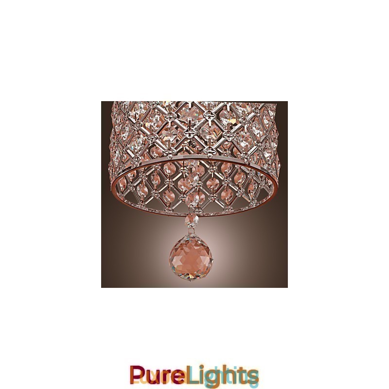 Designer Touch Decorative Crystal Drop Pendant Light in Cylinder Style