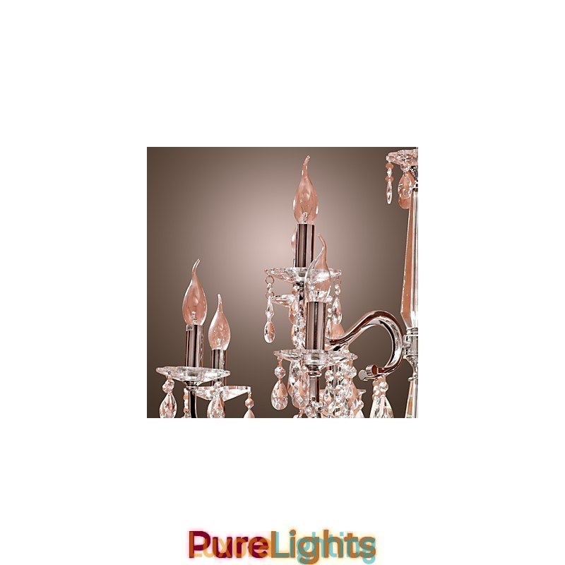 Designer Touch Decorative Chandelier Crystal Modern 2 Tiers Living 12 Lights