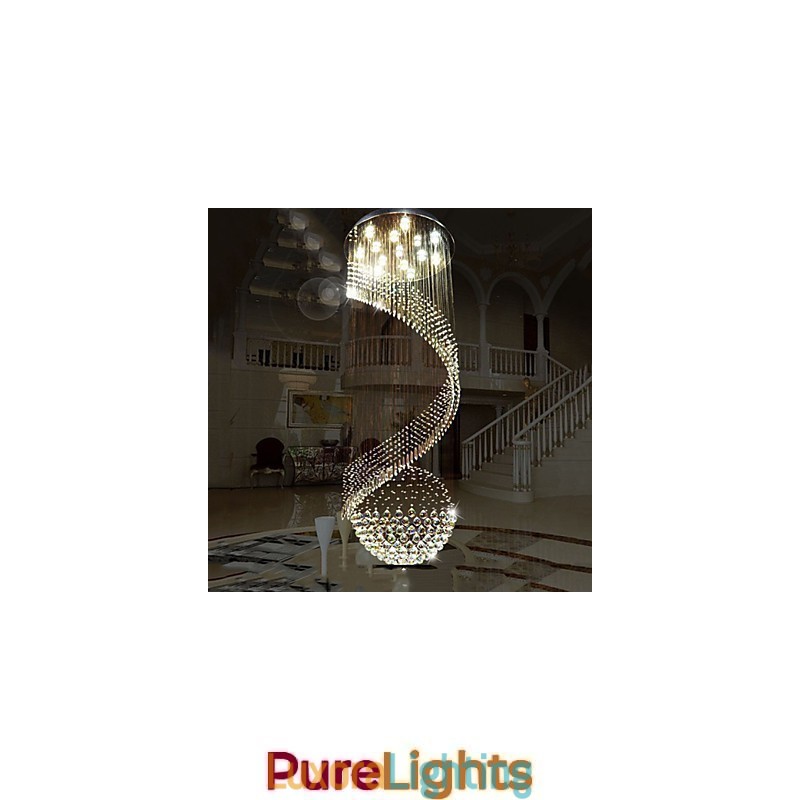 Designer Touch Decorative Modern Crystal Chandelier Pendant Lighting Hanging Ceiling Lamps Fixtures with Source Clear K9 Crystal