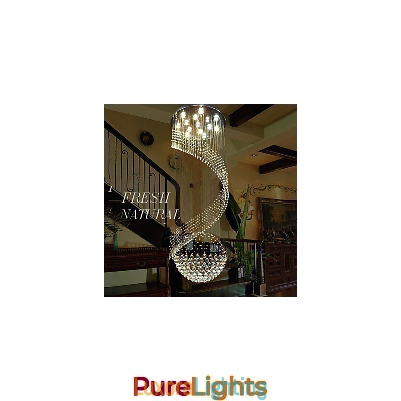 Designer Touch Decorative Modern Crystal Chandelier Pendant Lighting Hanging Ceiling Lamps Fixtures with Source Clear K9 Crystal