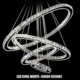 Designer Touch Decorative Crystal Pendant Light Ceiling Lighting Clear Crystal Round 4 Rings 40CM 60CM 80CM Source Fixtures