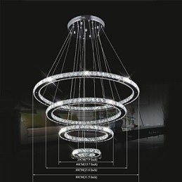Designer Touch Decorative Crystal Pendant Light Ceiling Lighting Clear Crystal Round 4 Rings 40CM 60CM 80CM Source Fixtures