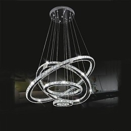 Designer Touch Decorative Crystal Pendant Light Ceiling Lighting Clear Crystal Round 4 Rings 40CM 60CM 80CM Source Fixtures