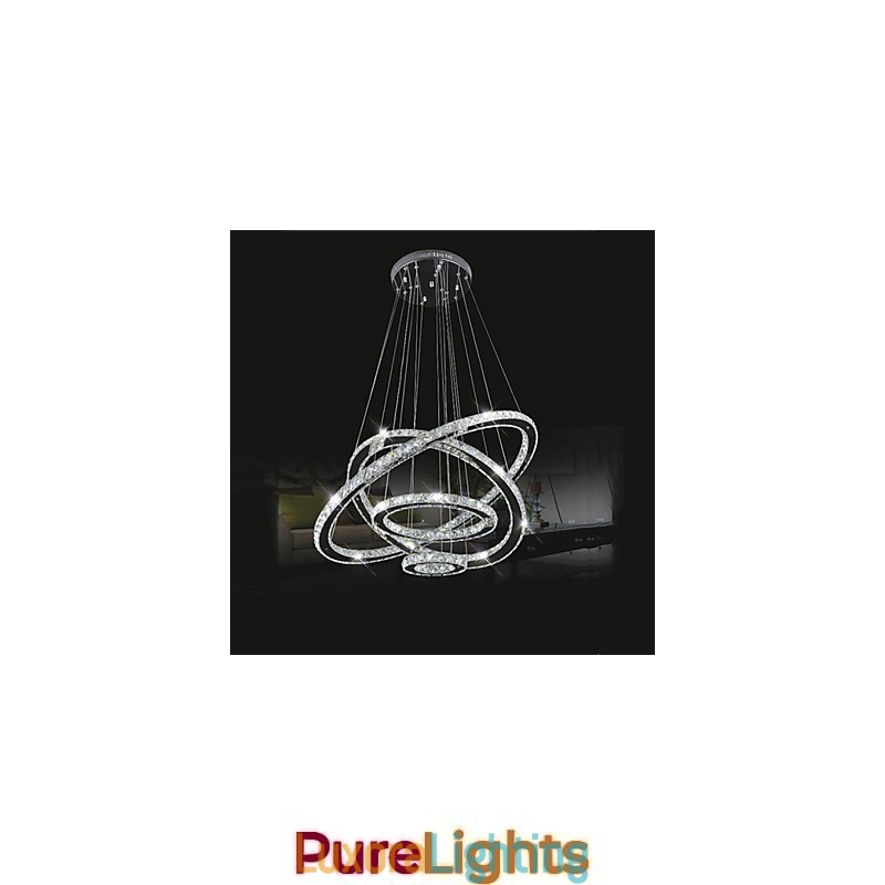 Designer Touch Decorative Crystal Pendant Light Ceiling Lighting Clear Crystal Round 4 Rings 40CM 60CM 80CM Source Fixtures