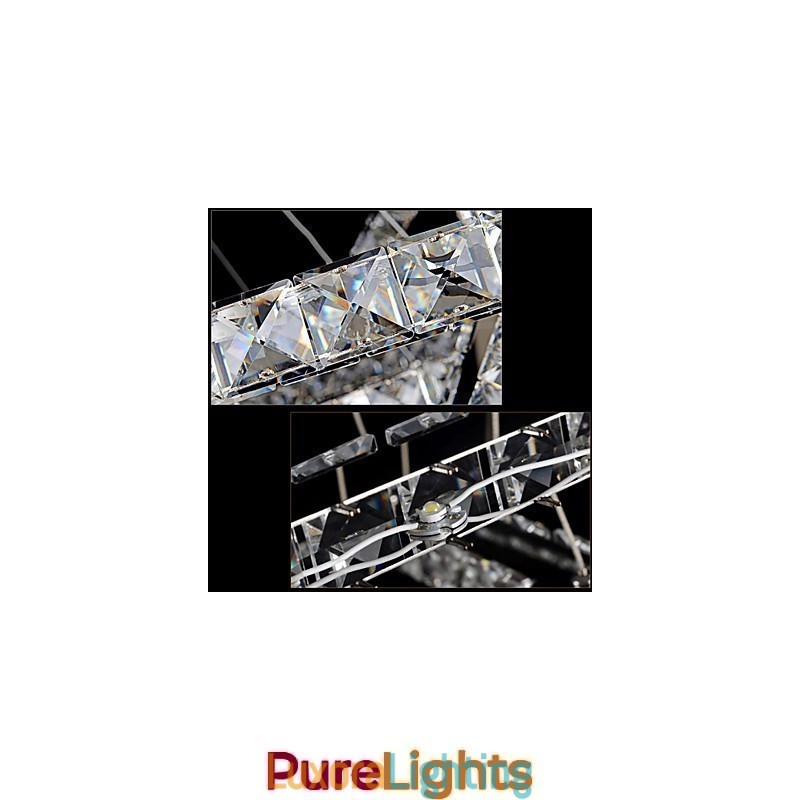 Designer Touch Decorative Crystal Pendant Light Ceiling Lighting Clear Crystal Round 4 Rings 40CM 60CM 80CM Source Fixtures