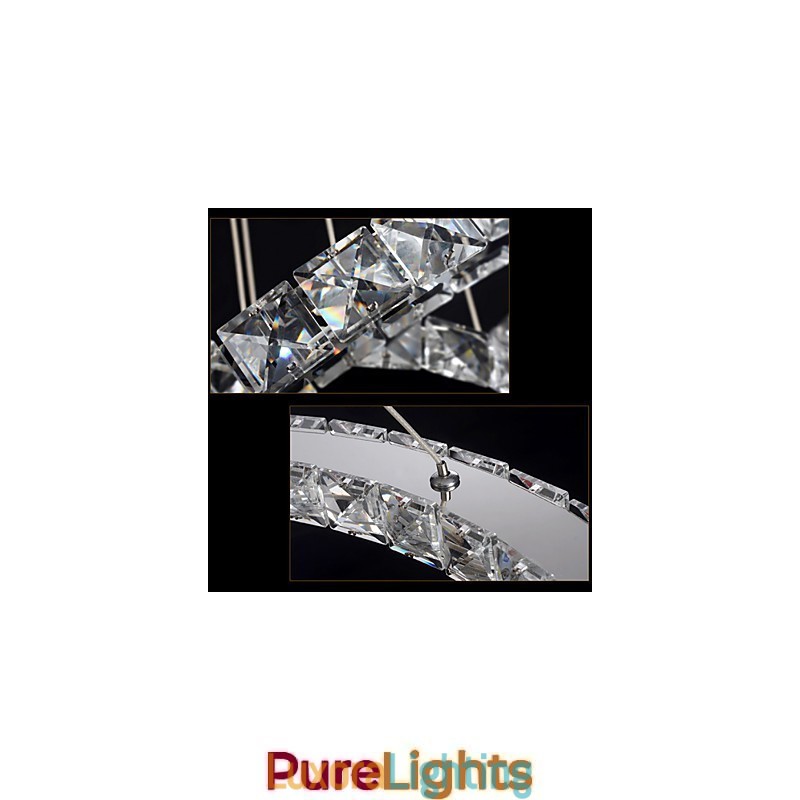 Designer Touch Decorative Crystal Pendant Light Ceiling Lighting Clear Crystal Round 4 Rings 40CM 60CM 80CM Source Fixtures