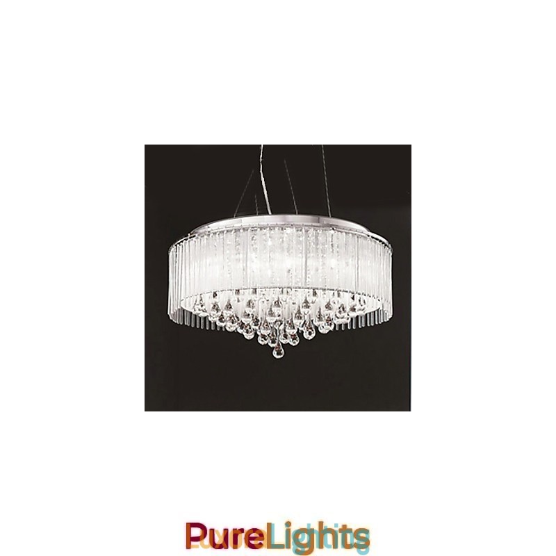 Designer Touch Decorative Modern Contemporary Drum Crystal Chrome Pendant Light