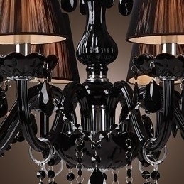 Designer Touch Decorative Chandelier Luxury Modern Black Crystal Living 8 Lights