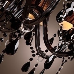 Designer Touch Decorative Chandelier Luxury Modern Black Crystal Living 8 Lights