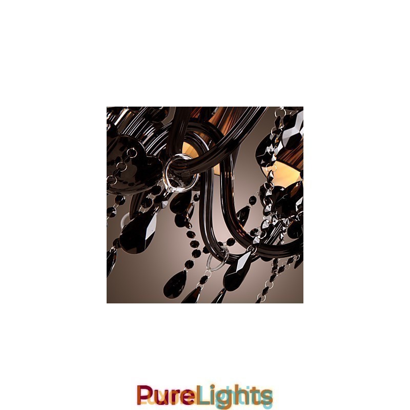 Designer Touch Decorative Chandelier Luxury Modern Black Crystal Living 8 Lights