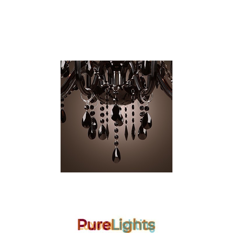 Designer Touch Decorative Chandelier Luxury Modern Black Crystal Living 8 Lights