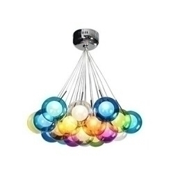 Designer Touch Decorative Modern Bubble Globe Colored Glass Pendant Light with 19 Lights