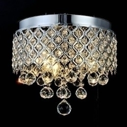 Designer Touch Decorative Traditional Classic Crystal Chrome Metal Flush Mount