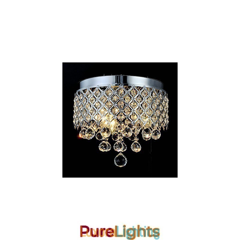 Designer Touch Decorative Traditional Classic Crystal Chrome Metal Flush Mount