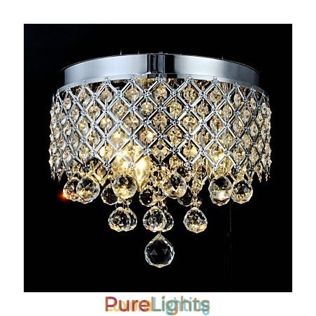 Designer Touch Decorative Traditional Classic Crystal Chrome Metal Flush Mount