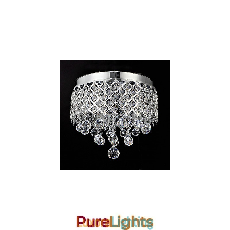 Designer Touch Decorative Traditional Classic Crystal Chrome Metal Flush Mount