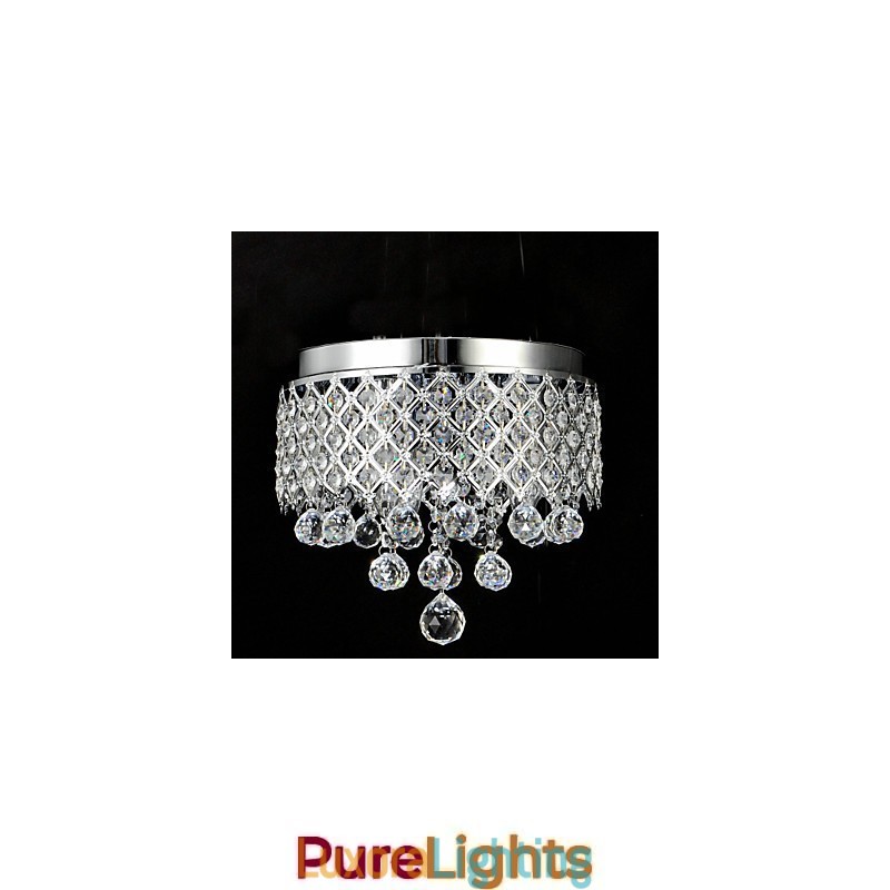Designer Touch Decorative Traditional Classic Crystal Chrome Metal Flush Mount