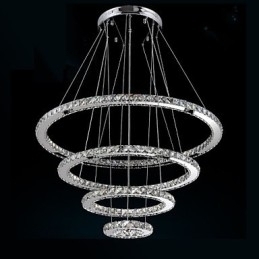 Designer Touch Decorative Modern Pendant Light Clear Crystal Ceiling Chandelier Lighting Lamp with D100CM+D80CM+D60CM+D40CM
