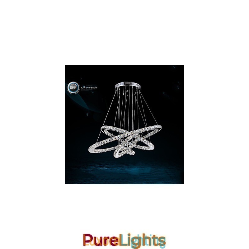 Designer Touch Decorative Modern Pendant Light Clear Crystal Ceiling Chandelier Lighting Lamp with D100CM+D80CM+D60CM+D40CM