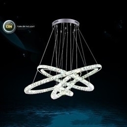 Designer Touch Decorative Modern Pendant Light Clear Crystal Ceiling Chandelier Lighting Lamp with D100CM+D80CM+D60CM+D40CM