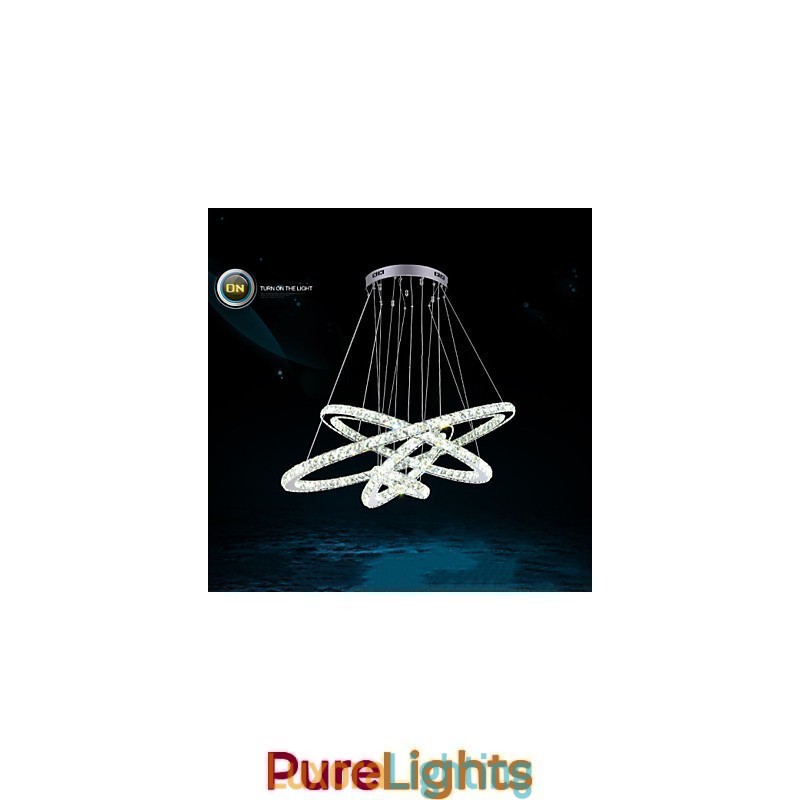 Designer Touch Decorative Modern Pendant Light Clear Crystal Ceiling Chandelier Lighting Lamp with D100CM+D80CM+D60CM+D40CM