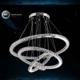 Designer Touch Decorative Modern Pendant Light Clear Crystal Ceiling Chandelier Lighting Lamp with D100CM+D80CM+D60CM+D40CM