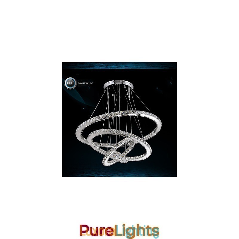 Designer Touch Decorative Modern Pendant Light Clear Crystal Ceiling Chandelier Lighting Lamp with D100CM+D80CM+D60CM+D40CM