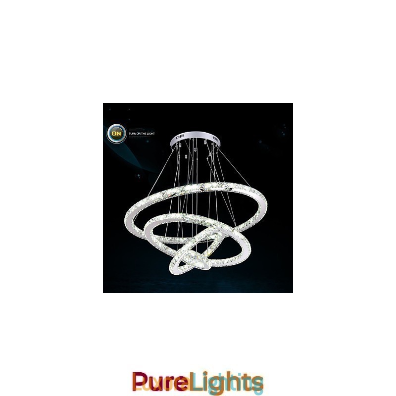 Designer Touch Decorative Modern Pendant Light Clear Crystal Ceiling Chandelier Lighting Lamp with D100CM+D80CM+D60CM+D40CM