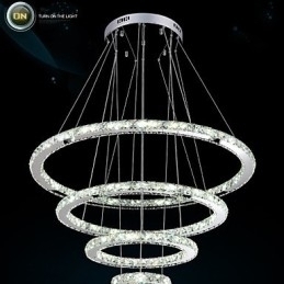 Designer Touch Decorative Modern Pendant Light Clear Crystal Ceiling Chandelier Lighting Lamp with D100CM+D80CM+D60CM+D40CM