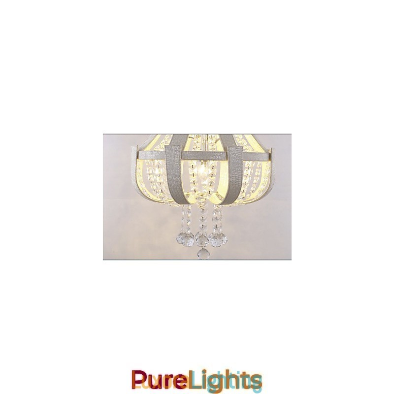 Designer Touch Decorative Post Modern Luxury Leather Crystal Creative Lron Chandelier