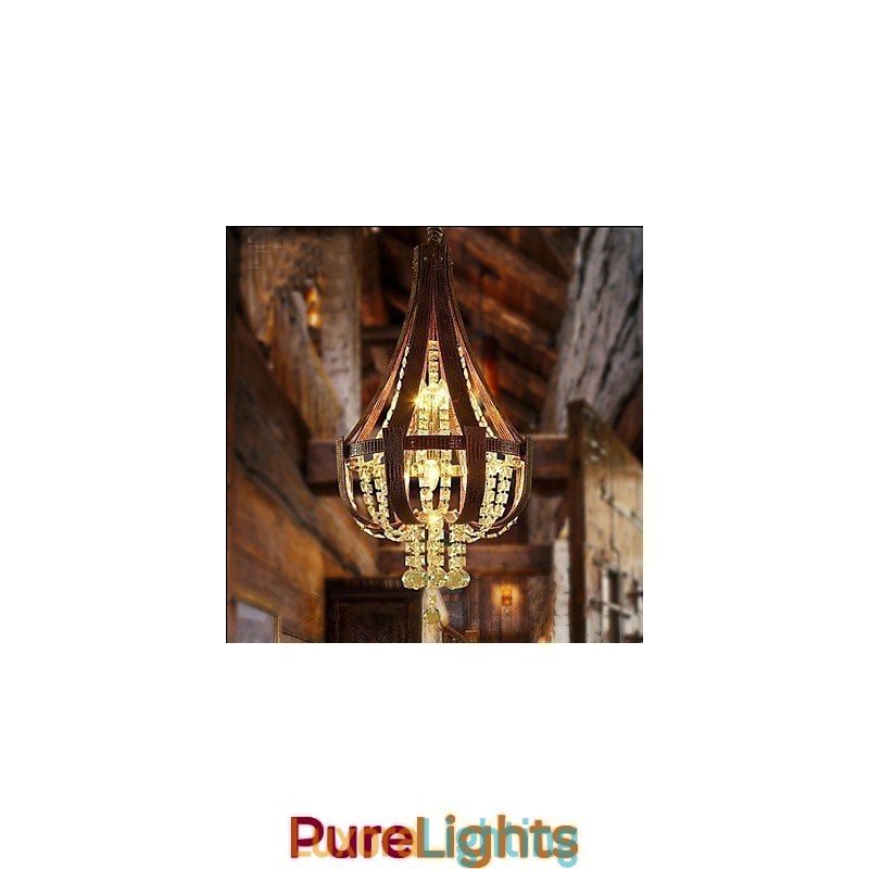 Designer Touch Decorative Post Modern Luxury Leather Crystal Creative Lron Chandelier