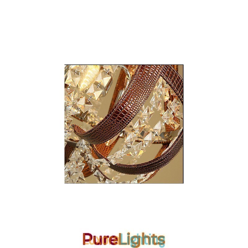 Designer Touch Decorative Post Modern Luxury Leather Crystal Creative Lron Chandelier