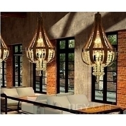Designer Touch Decorative Post Modern Luxury Leather Crystal Creative Lron Chandelier