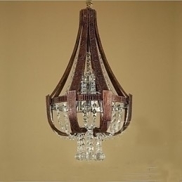 Designer Touch Decorative Post Modern Luxury Leather Crystal Creative Lron Chandelier