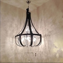 Designer Touch Decorative Post Modern Luxury Leather Crystal Creative Lron Chandelier