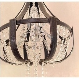 Designer Touch Decorative Post Modern Luxury Leather Crystal Creative Lron Chandelier