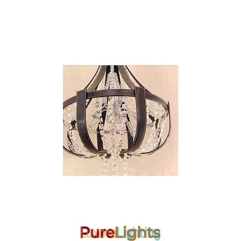 Designer Touch Decorative Post Modern Luxury Leather Crystal Creative Lron Chandelier