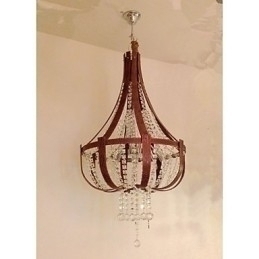 Designer Touch Decorative Post Modern Luxury Leather Crystal Creative Lron Chandelier