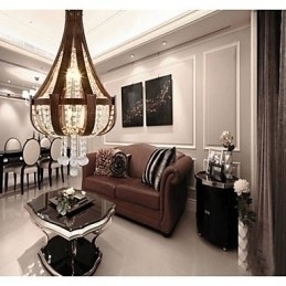 Designer Touch Decorative Post Modern Luxury Leather Crystal Creative Lron Chandelier
