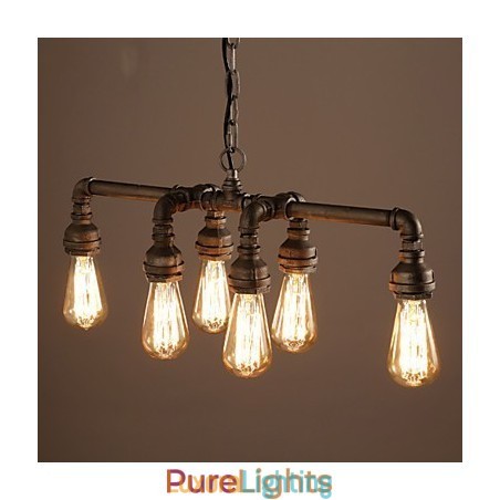 Designer Touch Decorative Edison Retro Loft Style Vintage Industrial Pendant Light Metal Water Pipe Luminaire Lampara Colgantes