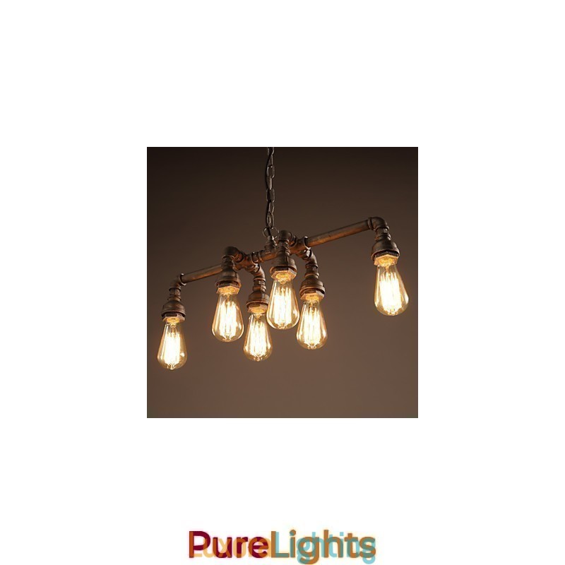 Designer Touch Decorative Edison Retro Loft Style Vintage Industrial Pendant Light Metal Water Pipe Luminaire Lampara Colgantes