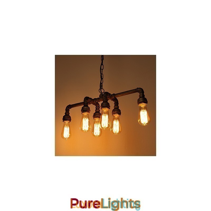 Designer Touch Decorative Edison Retro Loft Style Vintage Industrial Pendant Light Metal Water Pipe Luminaire Lampara Colgantes