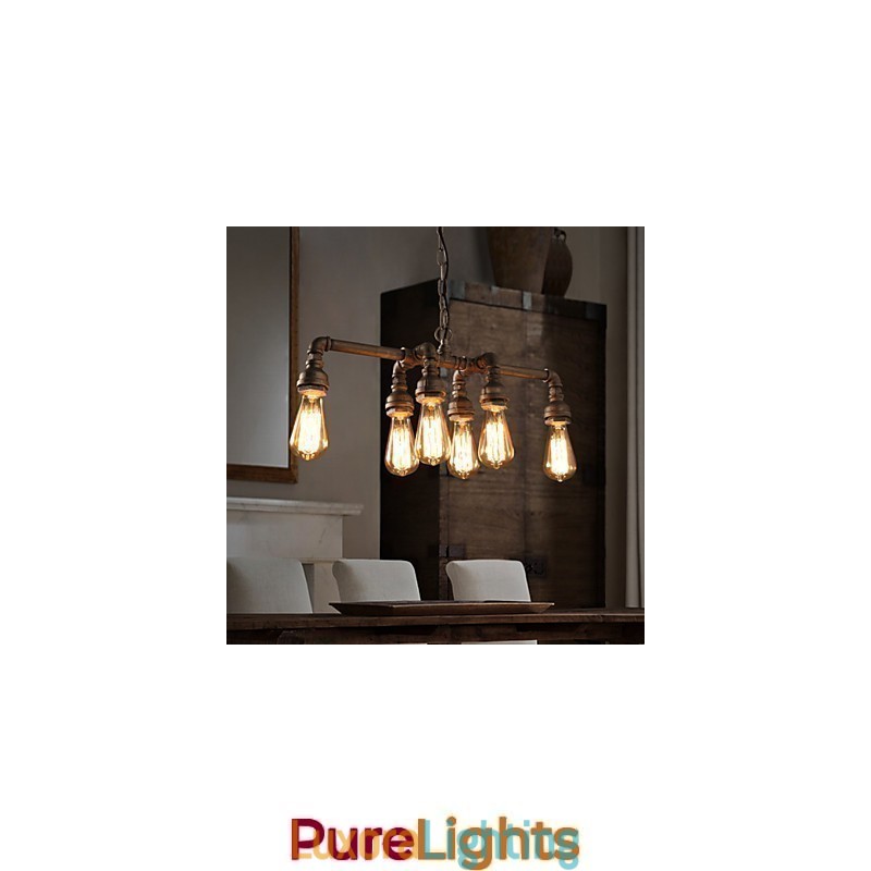 Designer Touch Decorative Edison Retro Loft Style Vintage Industrial Pendant Light Metal Water Pipe Luminaire Lampara Colgantes