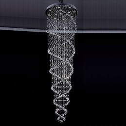 Designer Touch Decorative Ceiling Crystal Pendant Lighting Lamps 13 Lights Modern Silver Canpoy Transparent K9 Crystal Fixtures