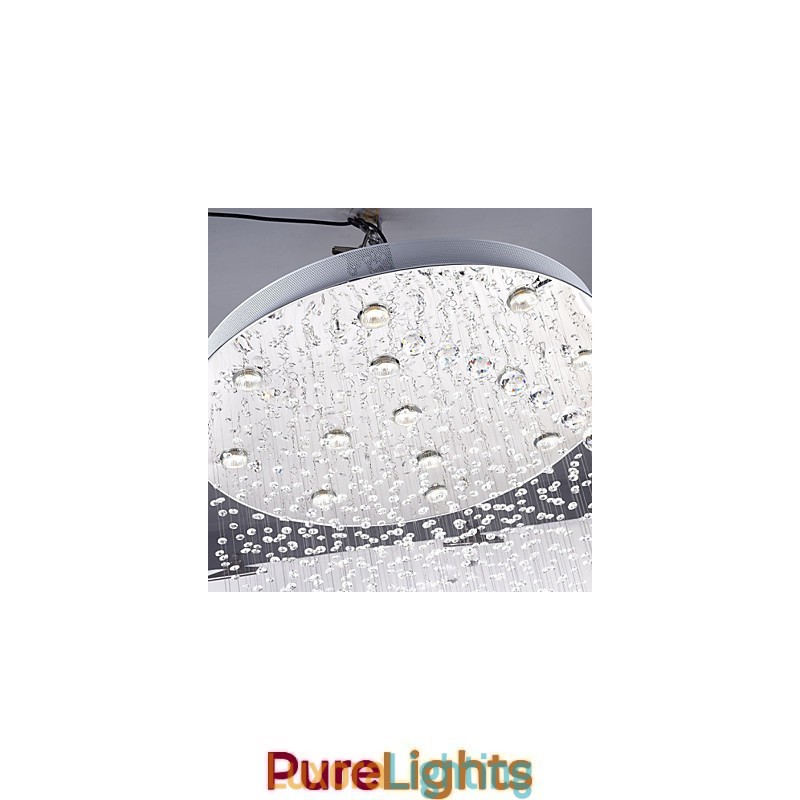 Designer Touch Decorative Ceiling Crystal Pendant Lighting Lamps 13 Lights Modern Silver Canpoy Transparent K9 Crystal Fixtures