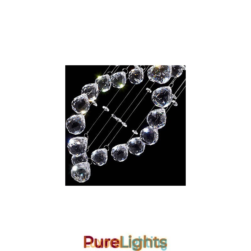 Designer Touch Decorative Ceiling Crystal Pendant Lighting Lamps 13 Lights Modern Silver Canpoy Transparent K9 Crystal Fixtures