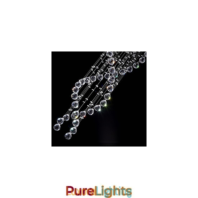 Designer Touch Decorative Ceiling Crystal Pendant Lighting Lamps 13 Lights Modern Silver Canpoy Transparent K9 Crystal Fixtures