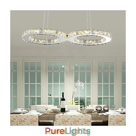 Designer Touch Decorative Contemporary Crystal Chrome Metal Pendant Light