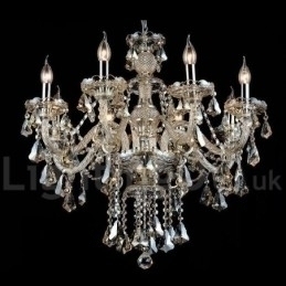 Designer Touch Decorative Retro Cognac Color K9 Crystal Modern Chandelier with 8 Lights