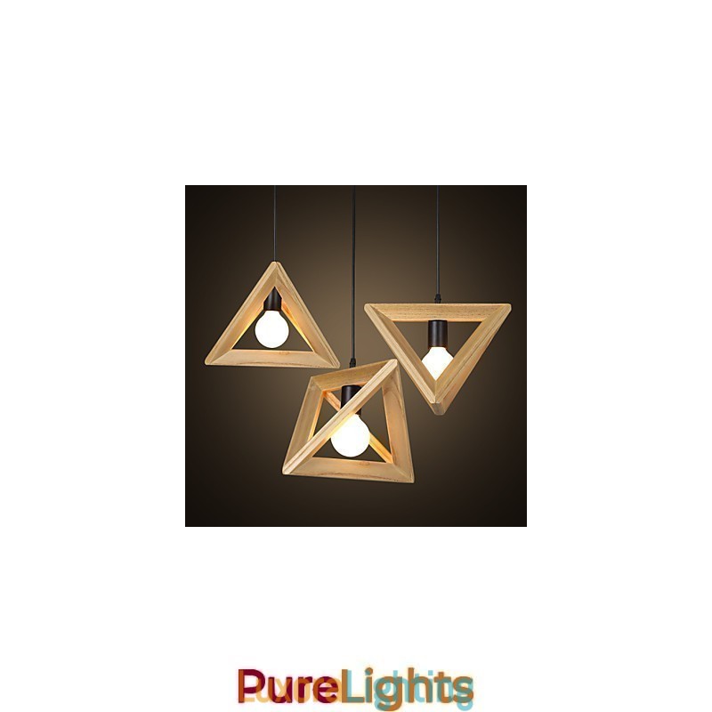 Designer Touch Decorative European Style Creative Country Restoring Ancient Ways Triangular Wood Box Droplight